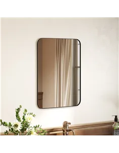 HOMCOM 70 x 50cm Curved Bathroom Mirror - Black 2