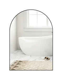 HOMCOM 50 x 70cm Arched Home Mirror - Black