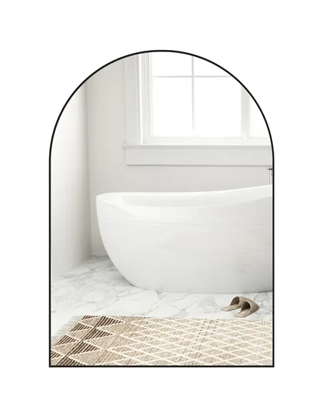 HOMCOM 50 x 70cm Arched Home Mirror - Black