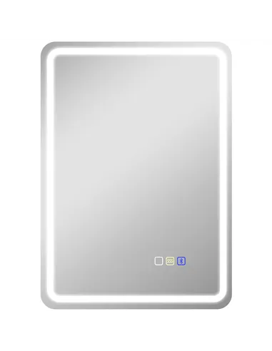 HOMCOM 70 x 50 cm Bluetooth Bathroom Mirror - Silver-Tone