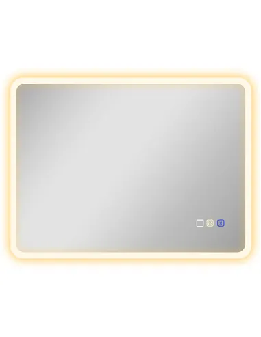 HOMCOM 80 x 60cm LED Bathroom Mirror, with Bluetooth - Silver Tone