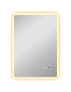 HOMCOM 70 x 50cm LED Bathroom Mirror, with Bluetooth - Silver Tone