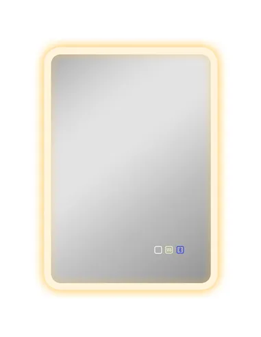 HOMCOM 70 x 50cm LED Bathroom Mirror, with Bluetooth - Silver Tone