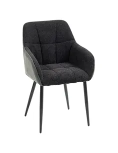 HOMCOM Accent Chair with Foot Pads, Upholstered Armchair with Chenille Fabric Front and PU Back, Occasional Chair for Living Roo