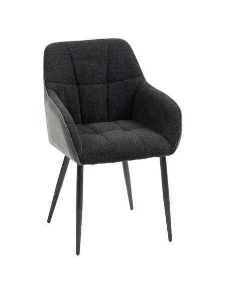 HOMCOM Accent Chair with Foot Pads, Upholstered Armchair with Chenille Fabric Front and PU Back, Occasional Chair for Living Roo