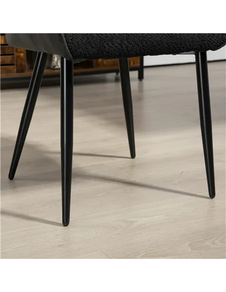HOMCOM Accent Chair with Foot Pads, Upholstered Armchair with Chenille Fabric Front and PU Back, Occasional Chair for Living Roo