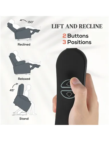 HOMCOM Overstuffed Corduroy Electric Lift Chair - Dark Grey