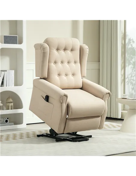 HOMCOM 45° Lifting Riser and Recliner Armchair  - Beige