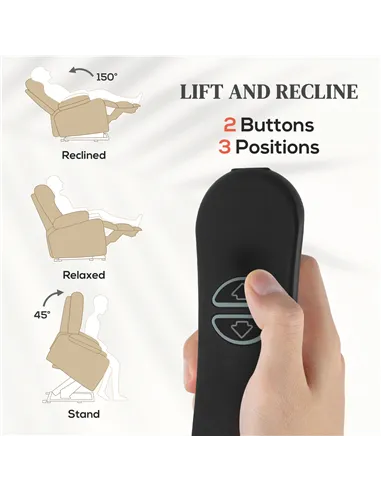 HOMCOM 45° Lifting Riser and Recliner Armchair  - Beige