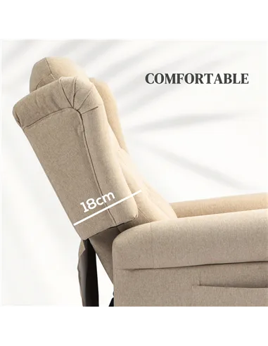 HOMCOM 45° Lifting Riser and Recliner Armchair  - Beige