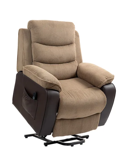 HOMCOM Power Lift Recliner Chair for Elderly, Patchwork Design Oversized Electric Riser and Recliner Armchair for Living Room wi