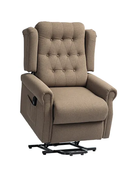 HOMCOM 45° Lifting Riser and Recliner Armchair  - Dark Brown