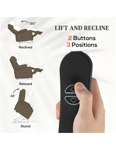 HOMCOM 45° Lifting Riser and Recliner Armchair  - Dark Brown