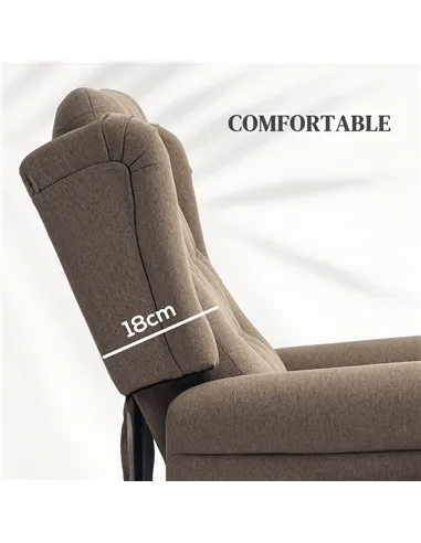 HOMCOM 45° Lifting Riser and Recliner Armchair  - Dark Brown