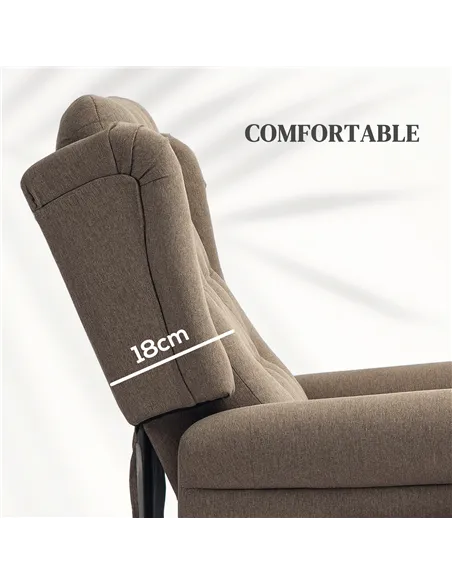 HOMCOM 45° Lifting Riser and Recliner Armchair  - Dark Brown