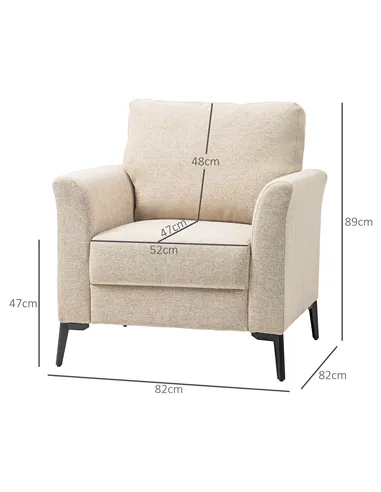HOMCOM Linen-Look Armchair - Beige