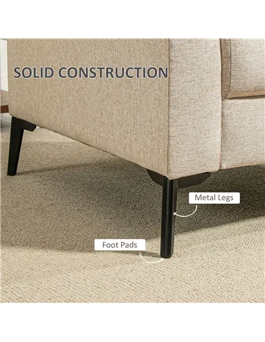 HOMCOM Linen-Look Armchair - Beige