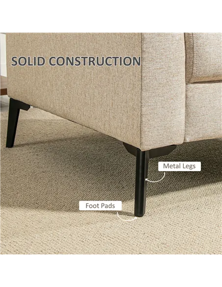 HOMCOM Linen-Look Armchair - Beige