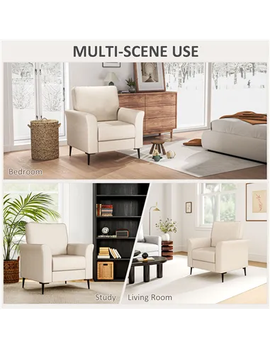 HOMCOM Linen-Look Armchair - Beige