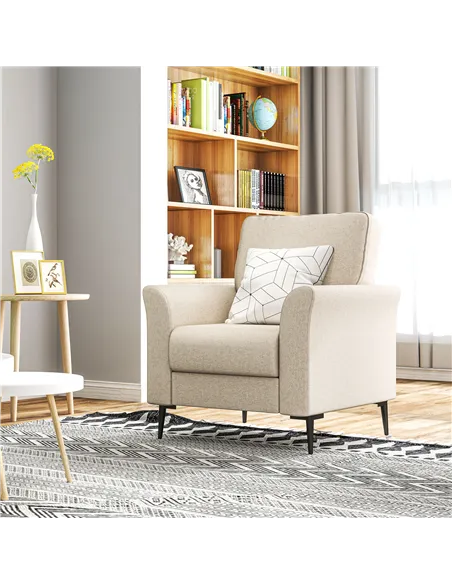 HOMCOM Linen-Look Armchair - Beige