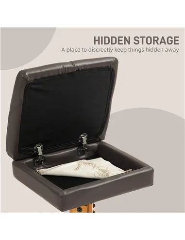 HOMCOM Faux Leather Massage Recliner Chair, with Storage Ottoman - Brown