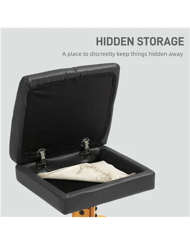 HOMCOM Faux Leather Massage Recliner Chair, with Storage Ottoman - Black