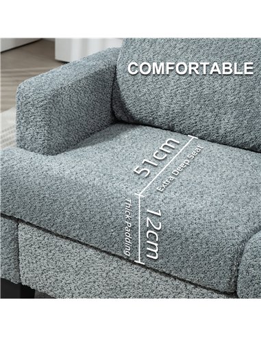 HOMCOM Two-Seater Chenille Sofa - Light Grey