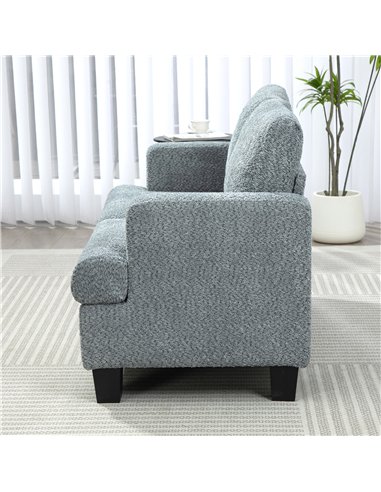HOMCOM Two-Seater Chenille Sofa - Light Grey