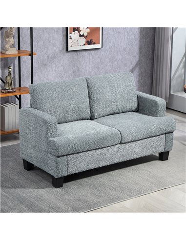 HOMCOM Two-Seater Chenille Sofa - Light Grey