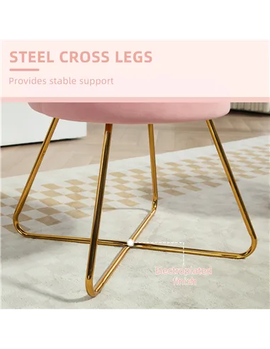 HOMCOM Velvet-Feel Lotus Petal Accent Chair - Pink