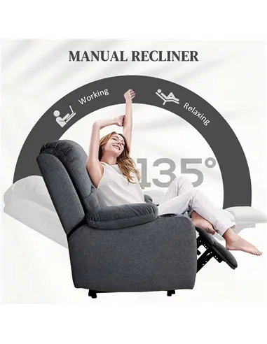 HOMCOM Microfibre Manual Reclining Armchair, with Footrest - Black