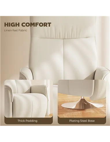 HOMCOM 10-Point Massage Recliner Armchair - Cream