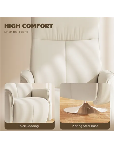 HOMCOM 10-Point Massage Recliner Armchair - Cream