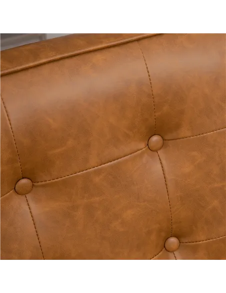 HOMCOM 2 Pack Retro-Style Accent Chair, with Faux Leather Seat - Brown