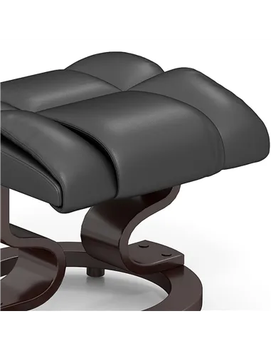 HOMCOM Massage Recliner Chair with Footstool, Upholstered Reclining Armchair with Adjustable Backrest, Steel Frame and Wood Base