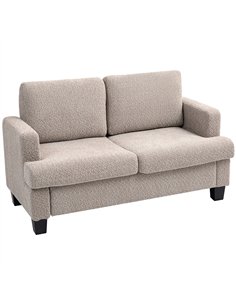 HOMCOM Two-Seater Chenille Sofa - Light Brown