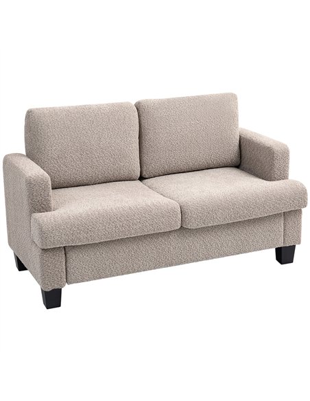 HOMCOM Two-Seater Chenille Sofa - Light Brown