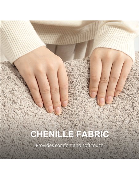 HOMCOM Two-Seater Chenille Sofa - Light Brown