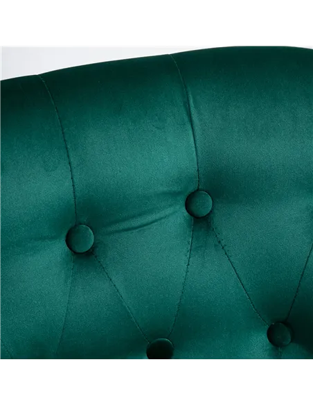 HOMCOM Velvet Accent Chair Set of 2, Button Tufted Wingback Chair with Rubber Wood Legs for Living Room, Bedroom, Dark Green