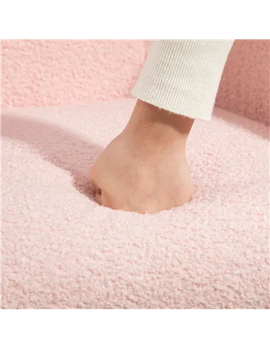 HOMCOM Teddy Fleece Rocking Chair - Pink