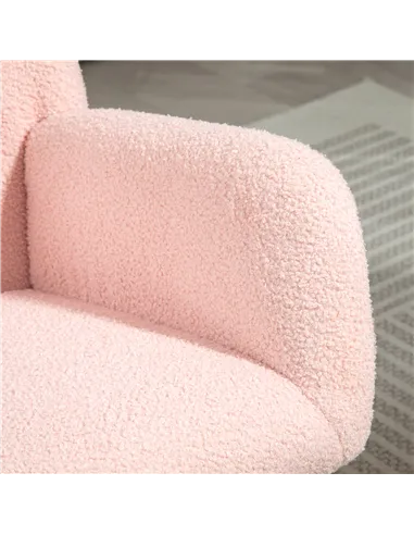 HOMCOM Teddy Fleece Rocking Chair - Pink
