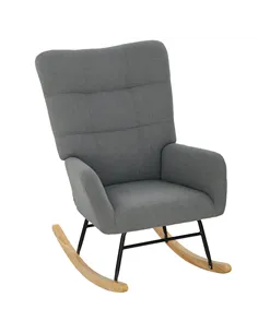 HOMCOM Teddy Fleece Rocking Chair - Grey