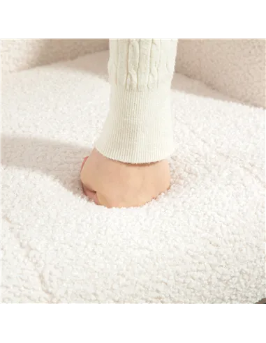 HOMCOM Teddy Fleece Rocking Chair - Cream White