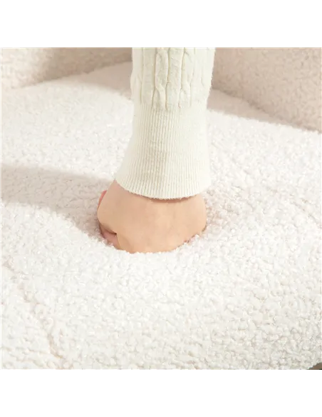 HOMCOM Teddy Fleece Rocking Chair - Cream White