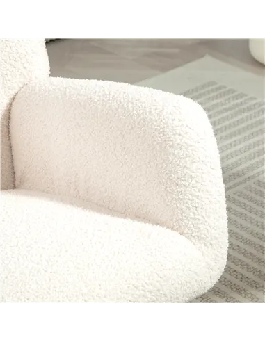 HOMCOM Teddy Fleece Rocking Chair - Cream White