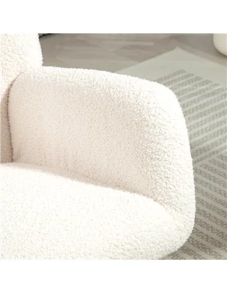 HOMCOM Teddy Fleece Rocking Chair - Cream White