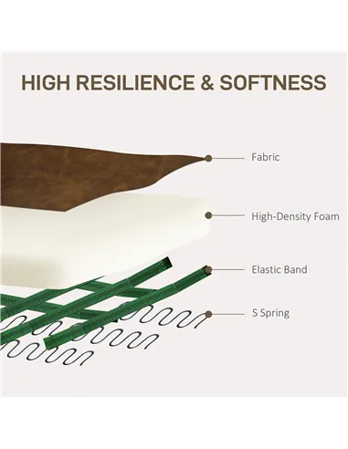 HOMCOM Upholstered Accent Chair with Rolled Arms and Wood Legs, Armchair for Living Room Bedroom, Brown