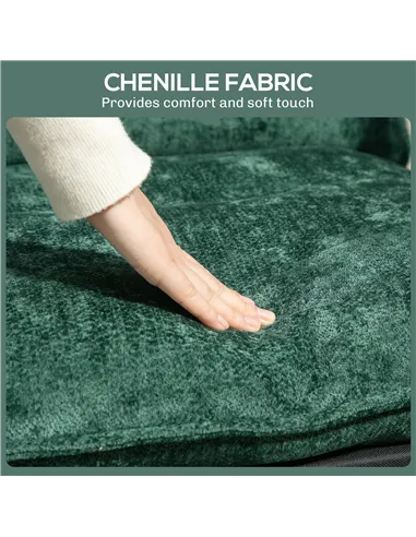 HOMCOM Minimal Padded Accent Chair, with Pockets - Green