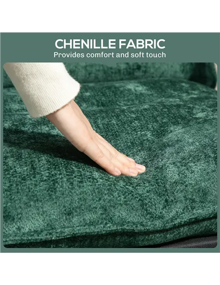 HOMCOM Minimal Padded Accent Chair, with Pockets - Green