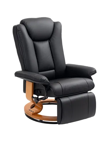 HOMCOM Faux Leather Recliner Chair - Black